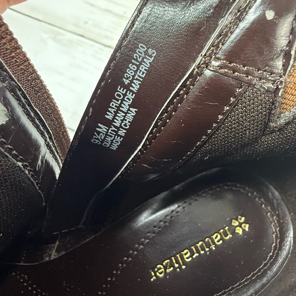 Naturalizer Woman’s Brown Zip Heel Ankle Boots Booties Size 9.5 M Marloe - Picture 15 of 17